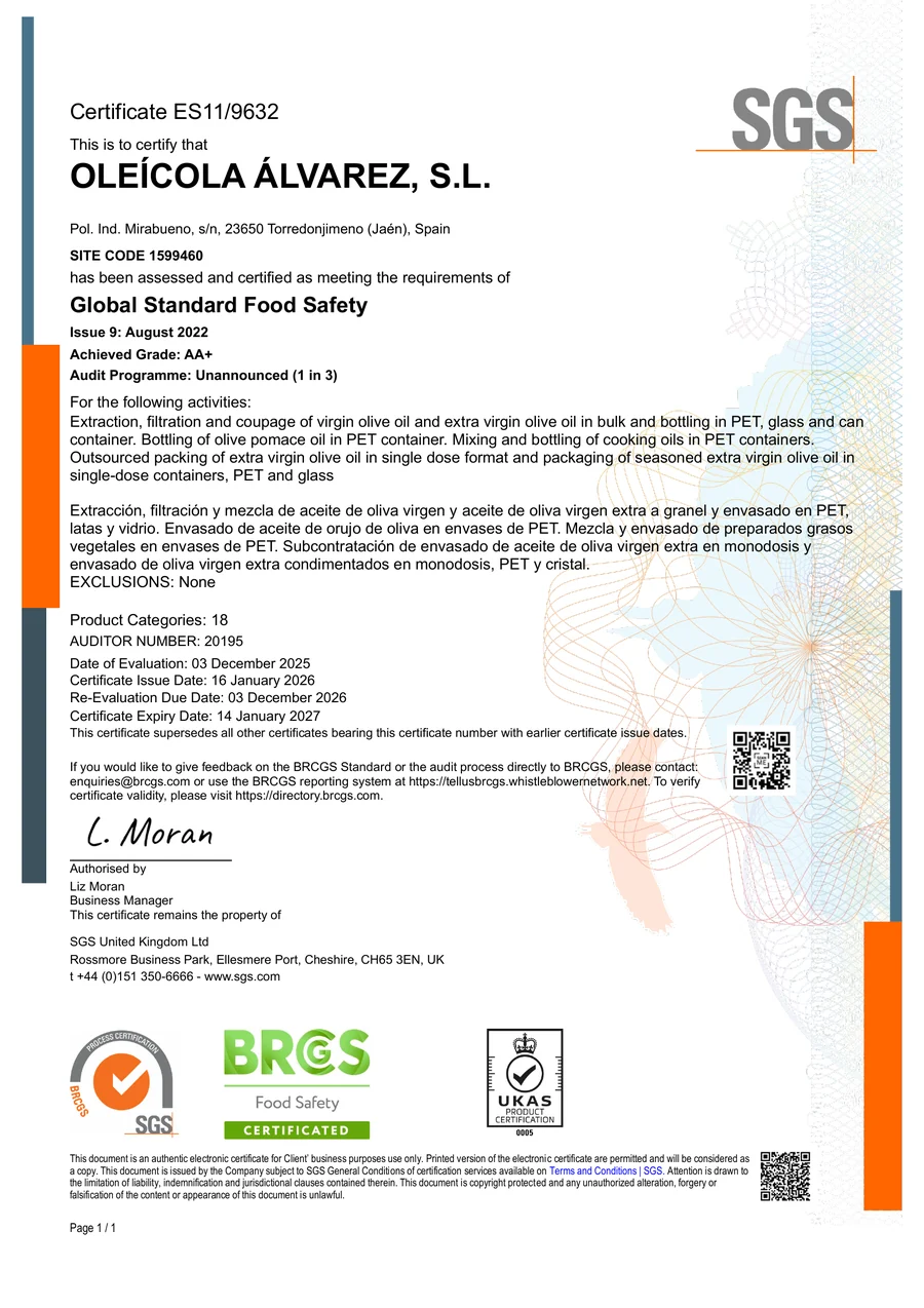 BRCGS Global Standard Food Safety, issued 16 January 2026, ES11/9632