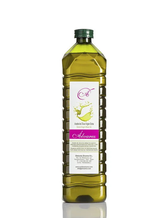 Álvarez one litre PET bottle of extra virgin olive oil