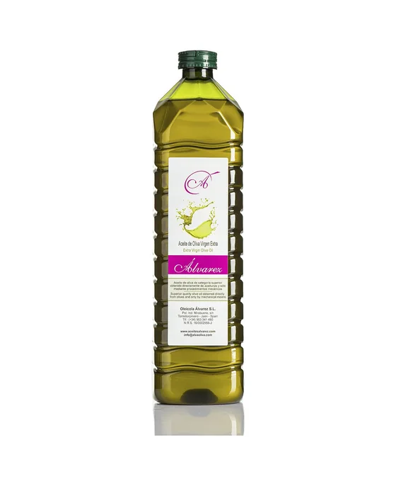 Álvarez one litre PET bottle of extra virgin olive oil